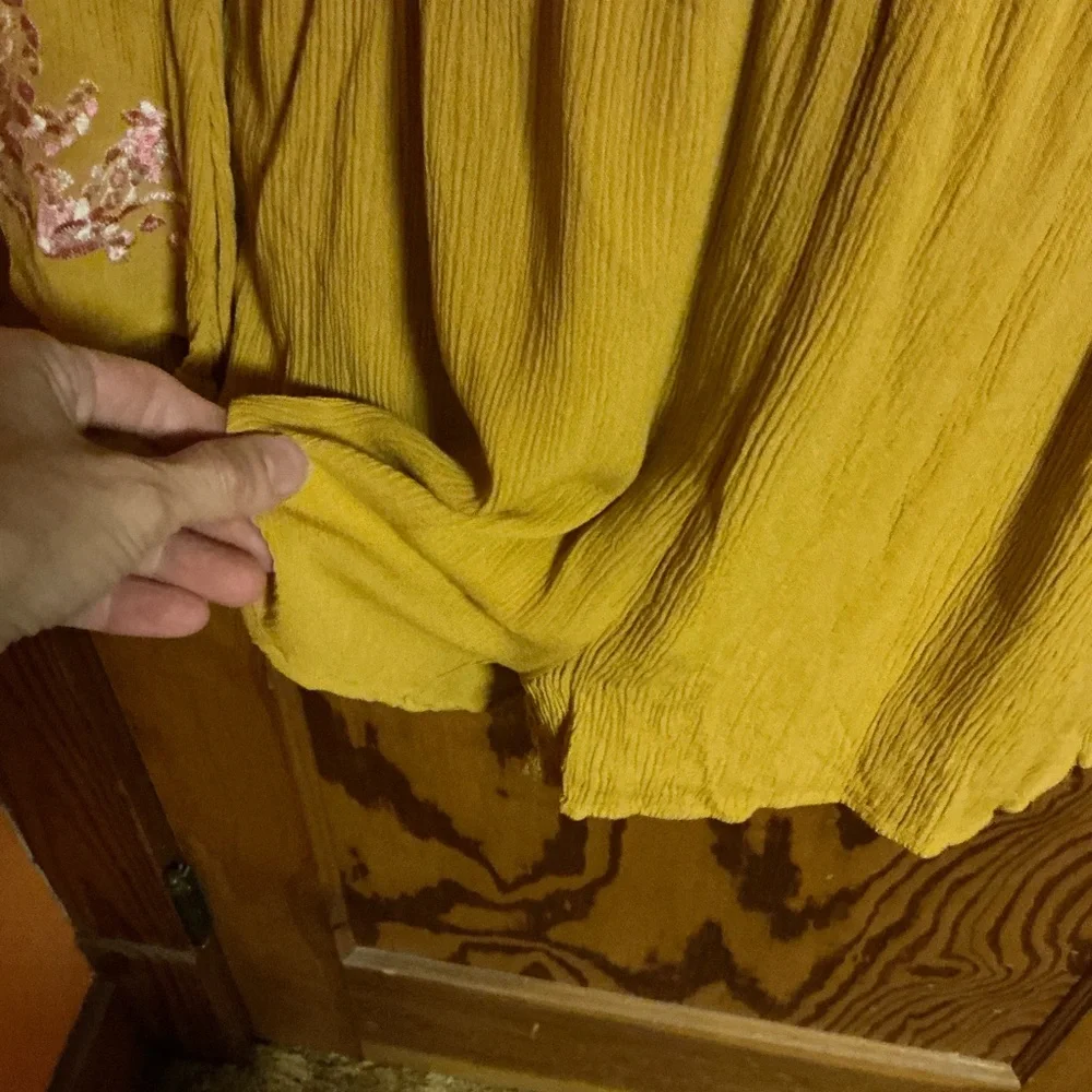 Miami Gold Boho Long Sleeve V Neck Romper - Picture 6 of 11